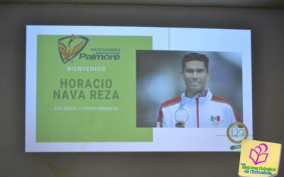 Visita del Marchista Chihuahuense Horacio Nava. Colegio PALMORE.